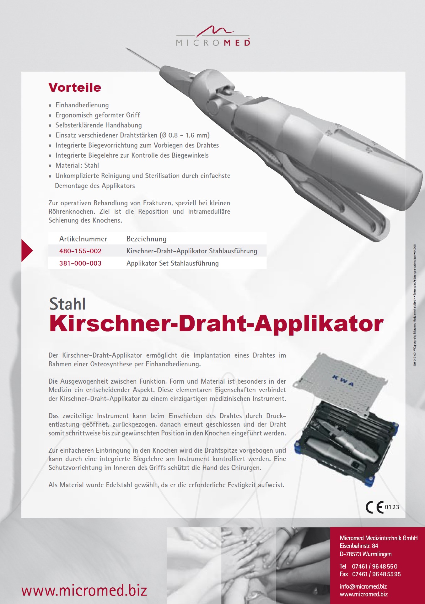 Kirschner-Draht-Applikator