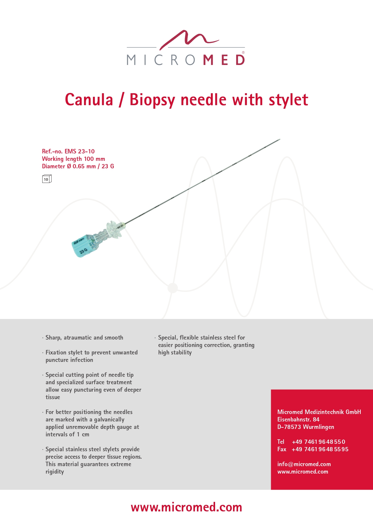 Biopsy Needle for pain and tumor treatment