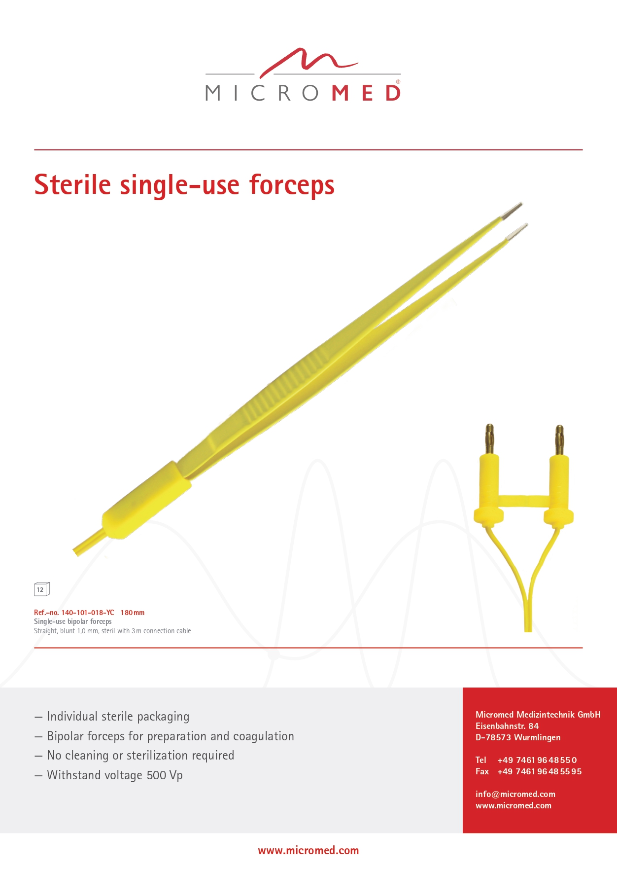 Sterile forceps for single use