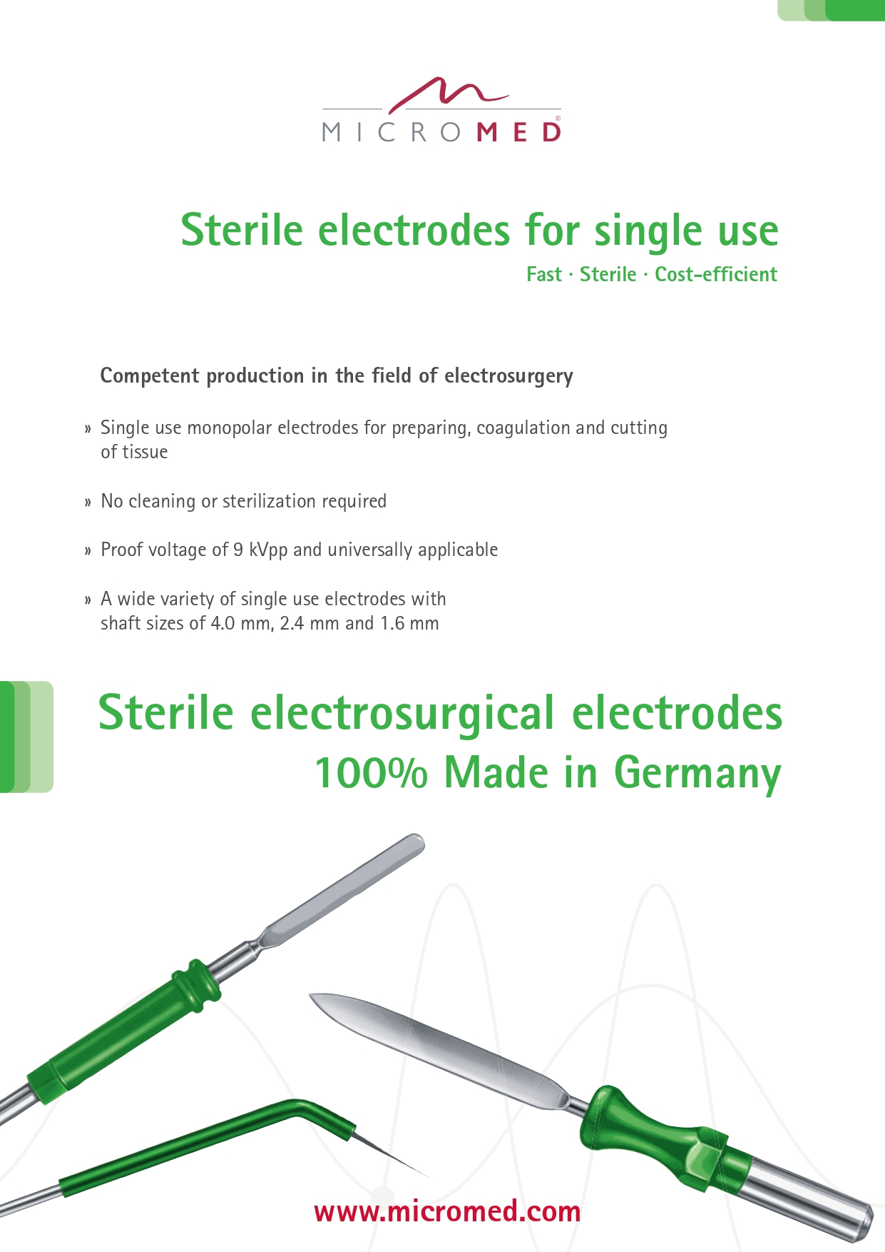 Sterile single-use electrodes