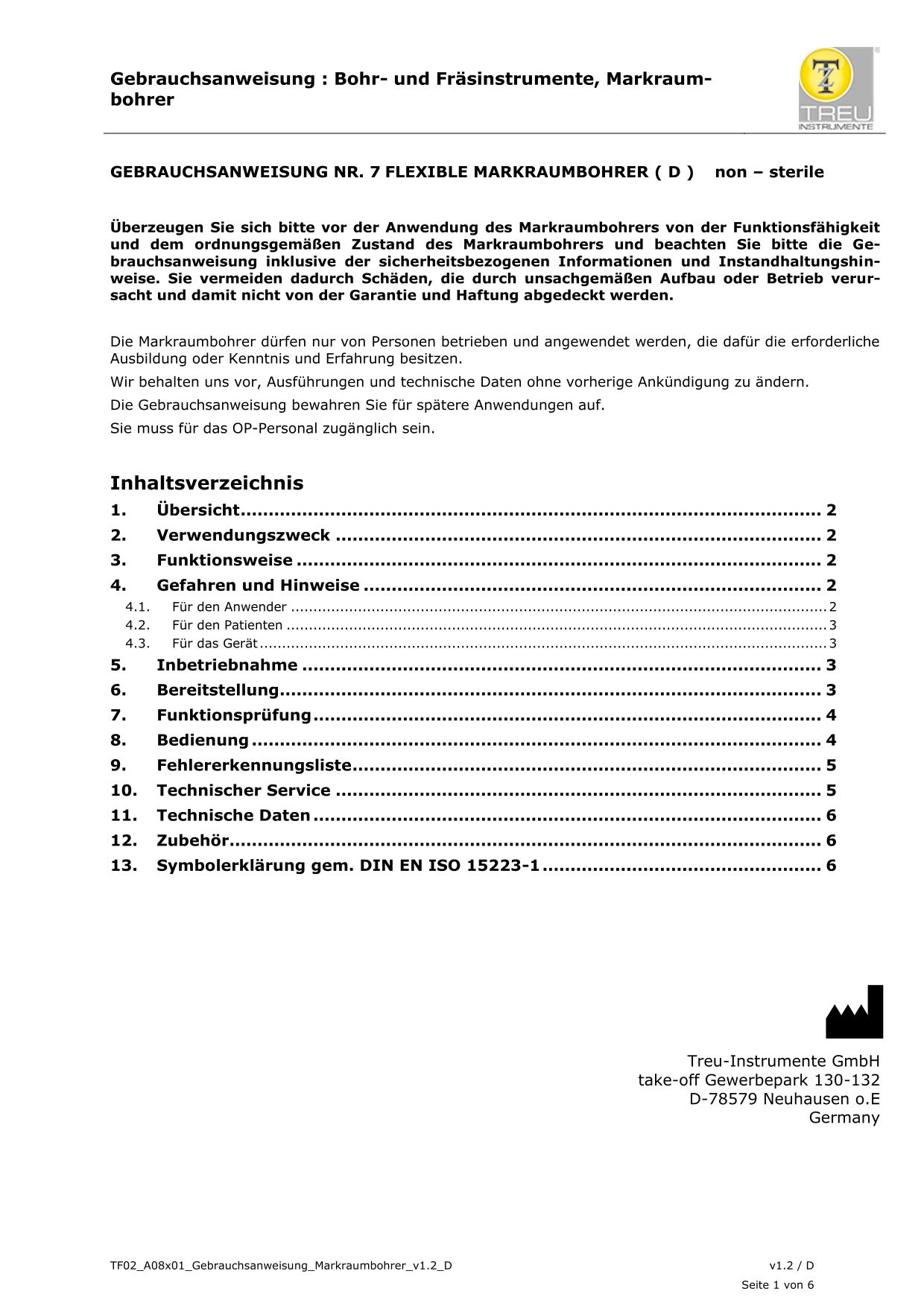 Bohr- und Fräsinstrumente, Markraumbohrer