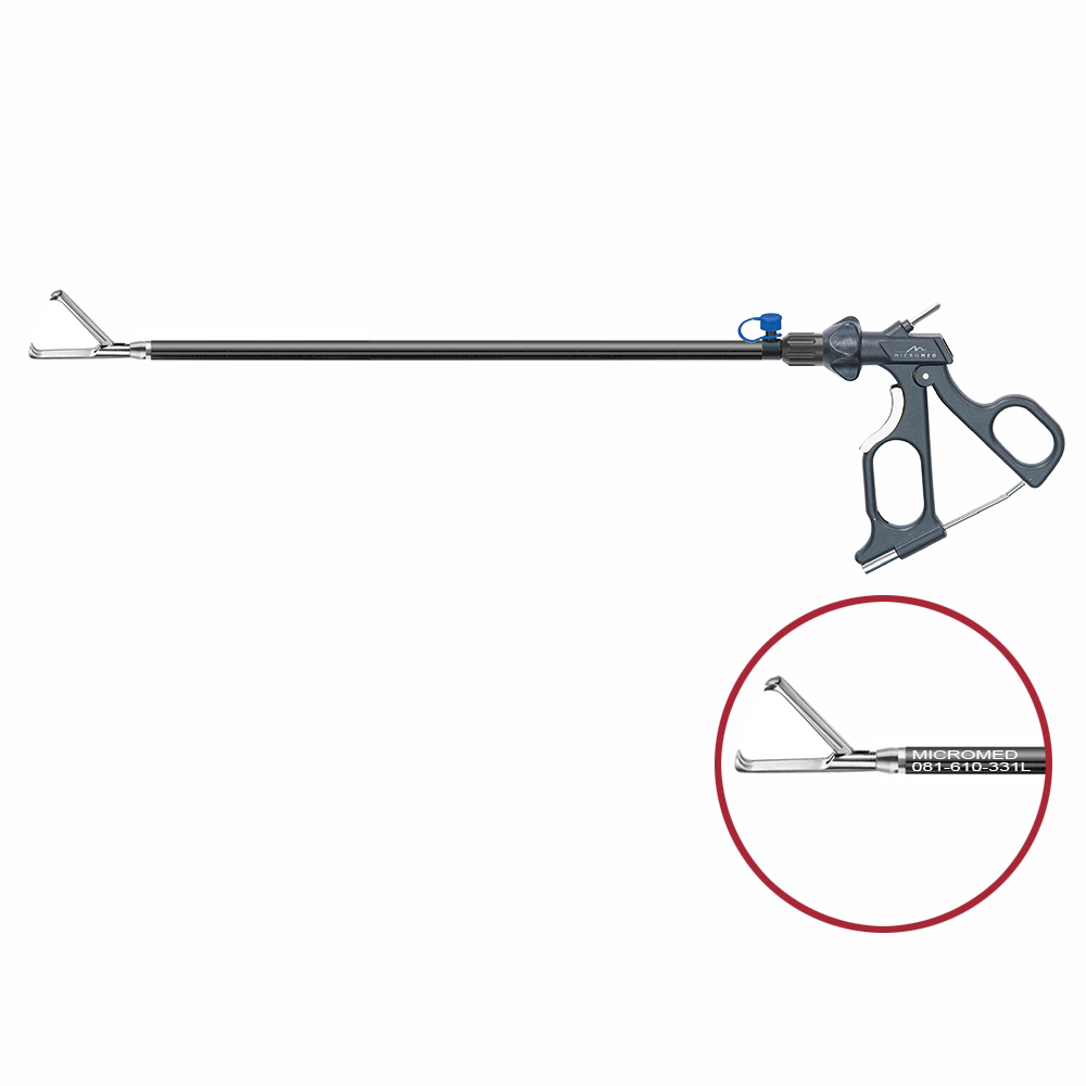 Monopolar Instrument with extraction forceps, single action jaws, length 330mm, Ø 10mm, Luer-Lock