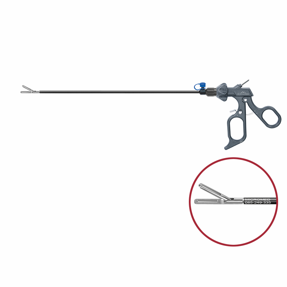 LAP instrument 330 mm, shaft Ø 5 mm without LUER lock, DORSEY forceps fenestrated, single action jaw, 20 mm