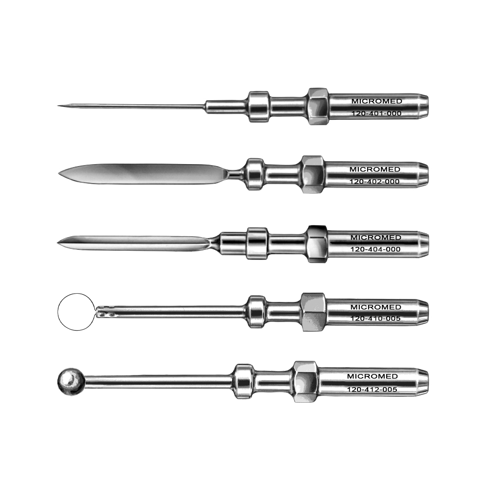 Set of electrodes for surgery consisting of: 120-401-000, 120-402-000, 120-404-000, 120-410-005, 120-412-005