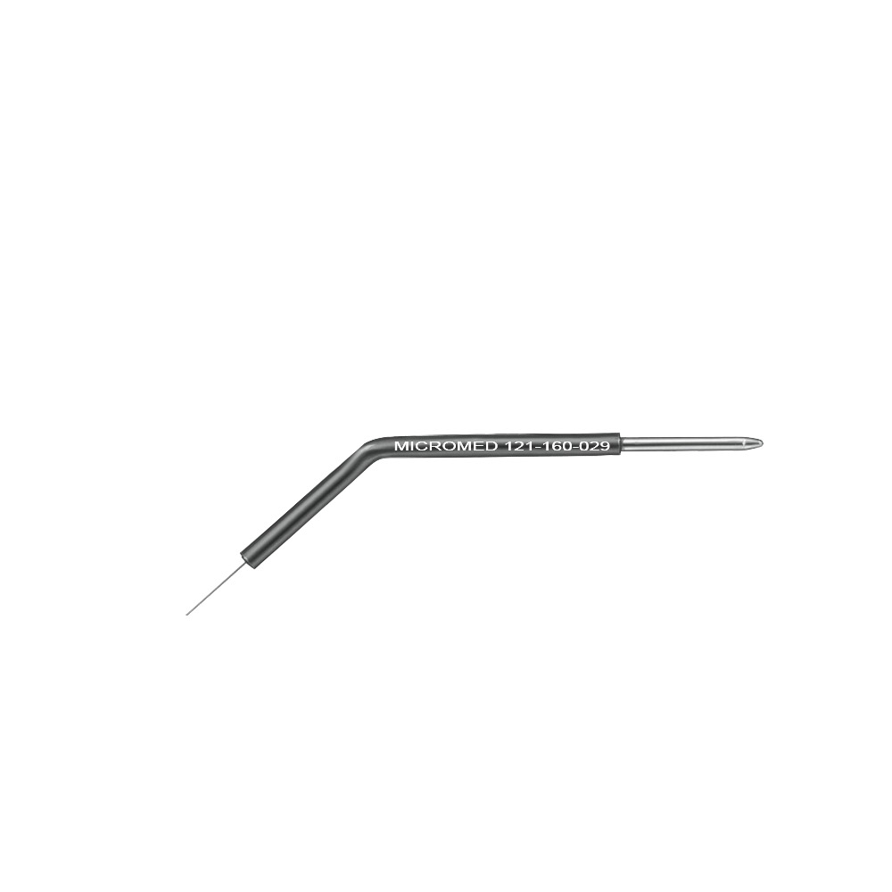 Needle electrode, oval, figure 29, 0,2 mm x 7 mm, 45° angled 