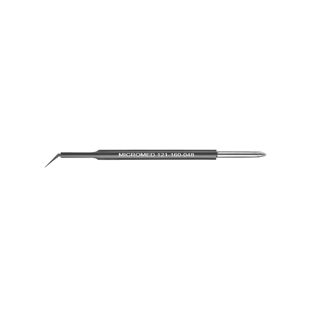 Needle electrode, elongated insulation needle 45° angled, Ø 0,3 mm, figure 48 