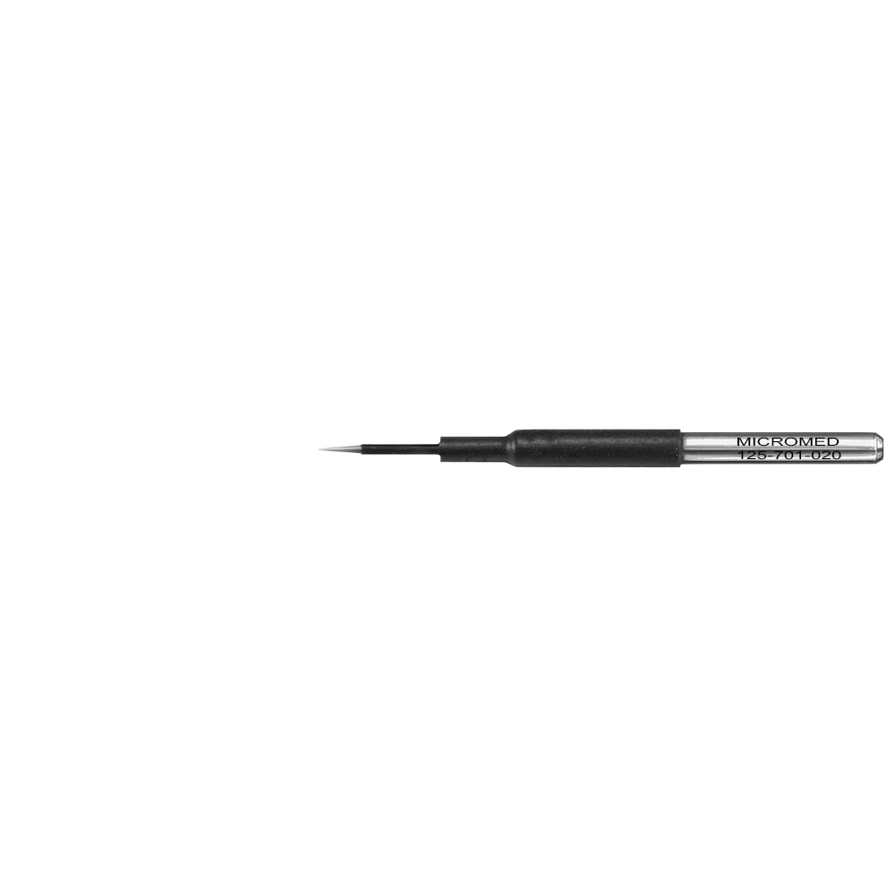 Microdissection needle straight,Tungsten working length 20 mm, shaft 2.4 mm, sterile packaging: 5 pcs per package