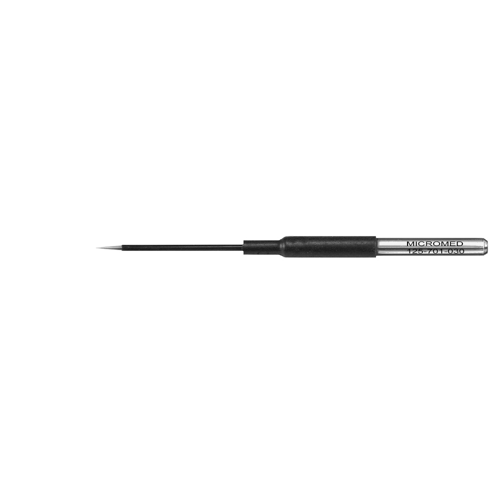 Micro dissection needle, Tungsten wire, working length 30 mm, shaft 2.4 mm, sterile packaging: 5 pcs per package