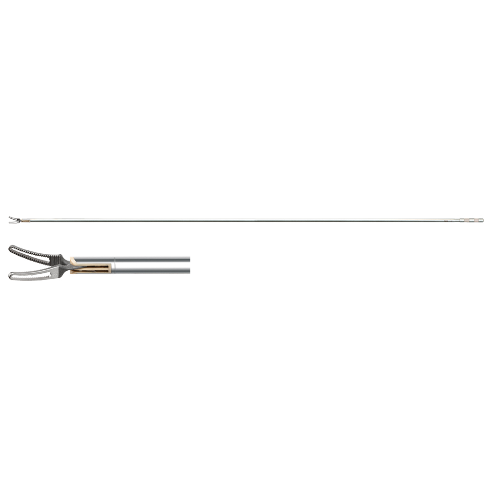 Bipolare Grasping Forceps, insert only, for bipolar coagulation forceps, curved, with P-Coat insulation, 340 mm