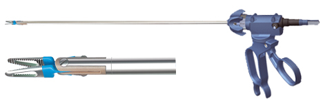 Bipolar Coagulation Forceps with Bipolar Delta Grasper, length 340 mm, Ø 5 mm, ROTARIS handle