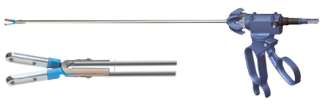 Bipolar Coagulation Forceps with Grasping Forceps for Vessel Sealing length 340 mm, Ø 5 mm, ROTARIS handle