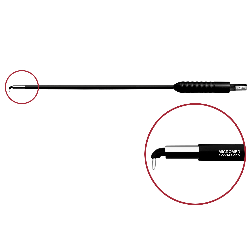 Bipolare Hakenelektrode 1,5 x 0,6 mm, Kurzversion, Länge 115 mm für die Arthroskopie