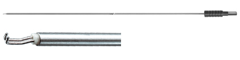 Bipolar L-hook electrode, shaft Ø 3mm with flat plug, working length 340 mm for athroscopy