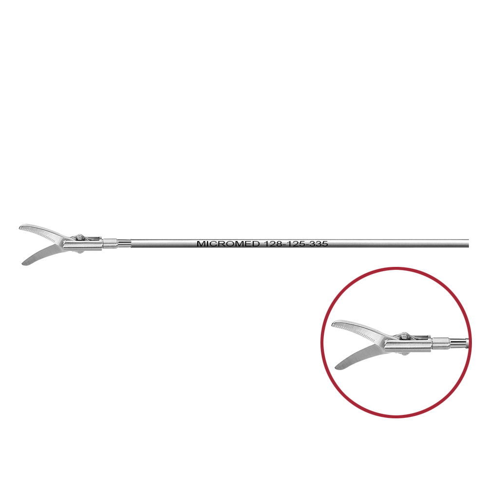 METZENBAUM starke Präparierschere, gebogen, gezahnt, Maul doppelt beweglich Länge 330 mm, für Ø 5 mm Instrumente