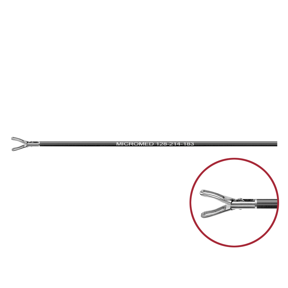 Dissecting forceps, fenestrated, double action jaws, length 180 mm for Ø 3 mm instruments