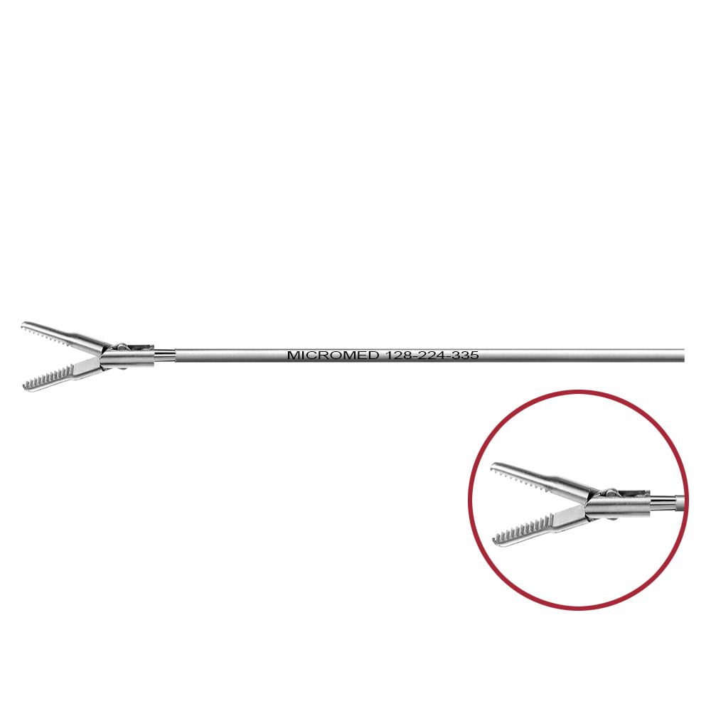 Fasszange Delfin, Länge 330 mm Maul doppel beweglich, für Ø 5 mm Instrumente