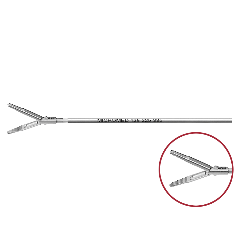 Dolphin Grasping forceps, long, length 330mm, double action jaws, for Ø 5 mm instruments