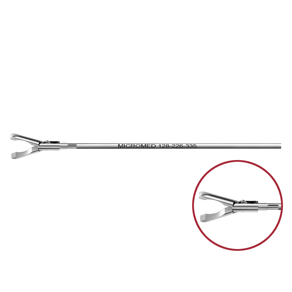 Grasping forceps smooth, double action jaws, length 330 mm, for Ø 5 mm instruments