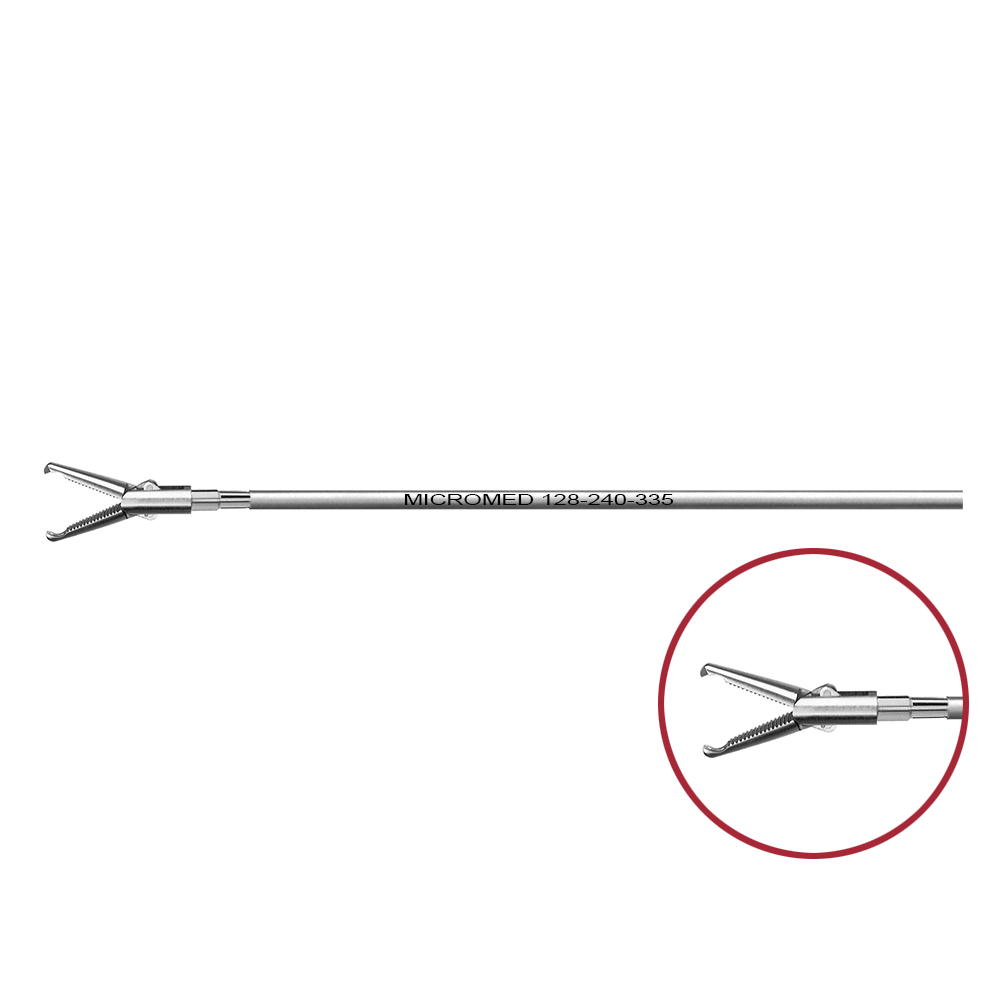 grasping forceps with mouse teeth, double action jaws, length 330 mm, for Ø 5 mm instruments