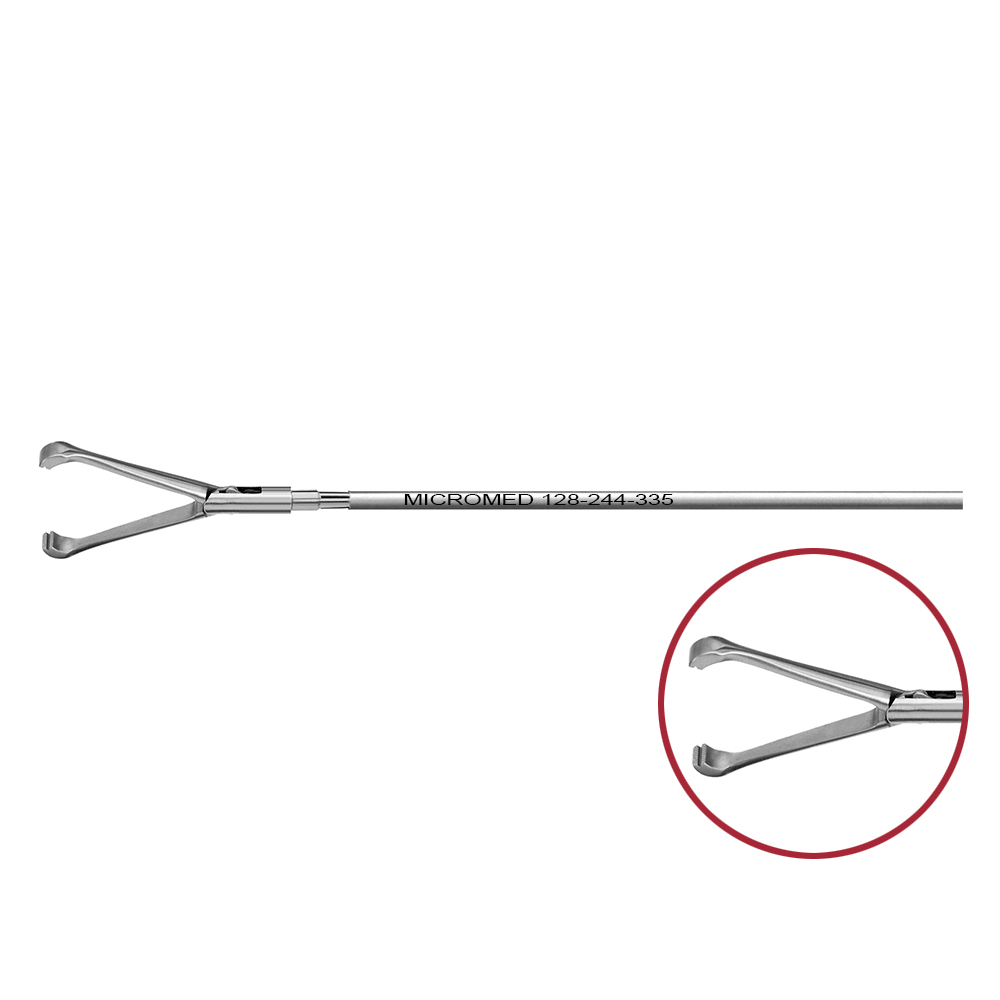 grasping forceps with DeBAKEY teeth, double action jaws, length 330 mm for Ø 5 mm instruments