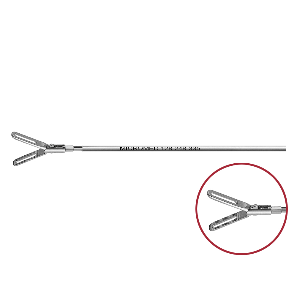 DORSEY grasping forceps, fenestrated, length 330 mm, jaw length 20 mm, double action jaws