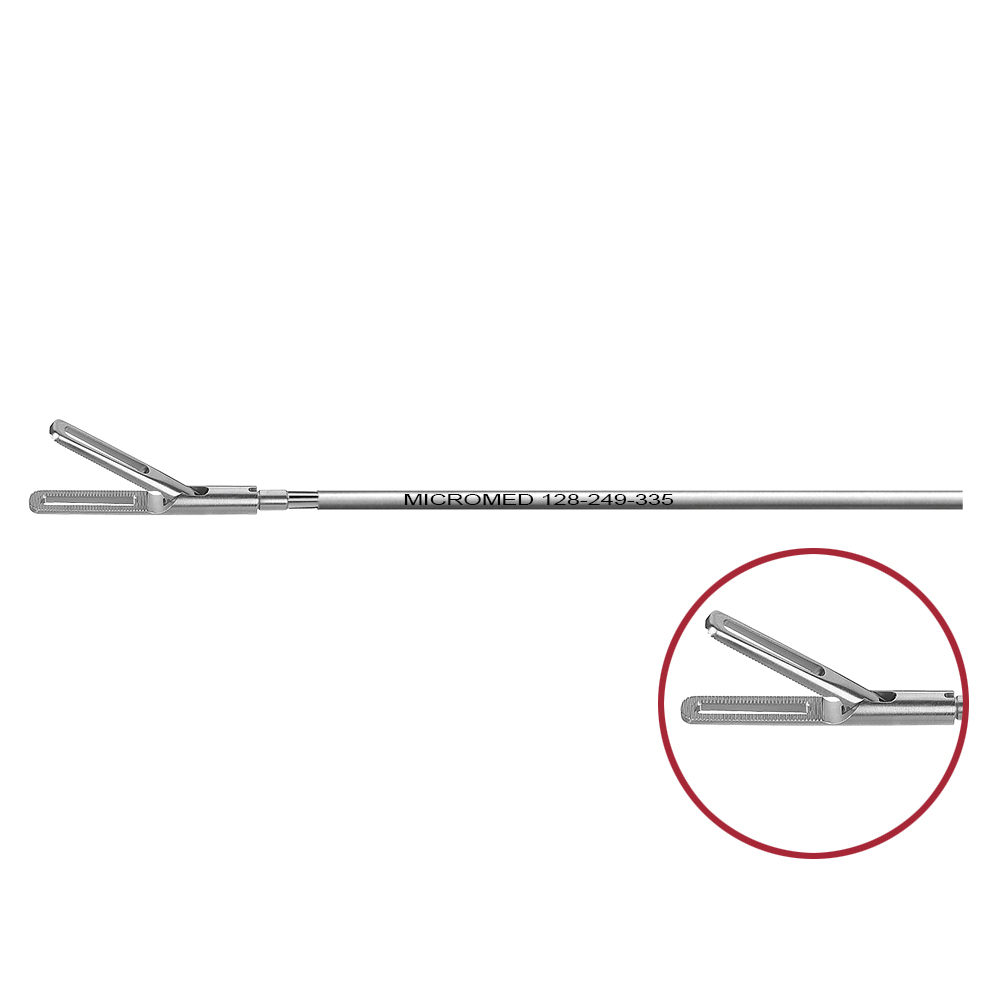 DORSEY grasping forceps, fenestrated length 330 mm, jaw length 20 mm, single action jaws