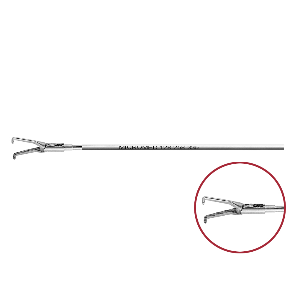 MIXTER grasping forceps 90°, double action jaws, length 330 mm, for Ø 5 mm instruments