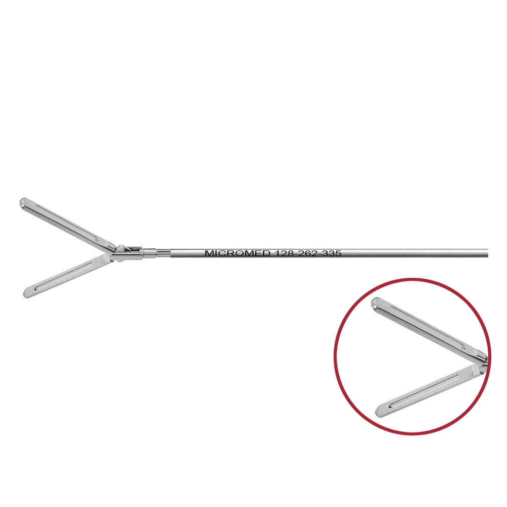 DORSEY grasping forceps, fenestrated, length 330 mm, jaw length 40 mm and double action jaws