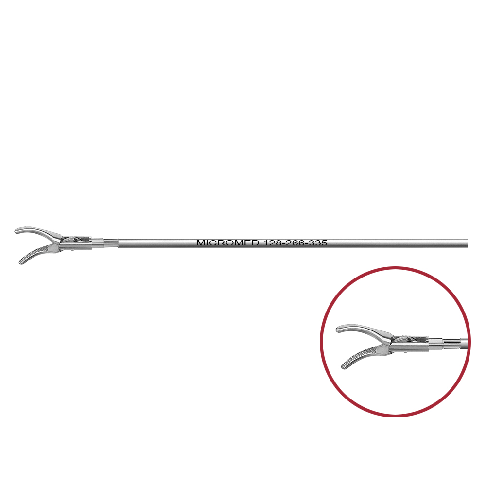 KELLY grasping forceps, double action jaws, length 330 mm for Ø 5 mm instruments