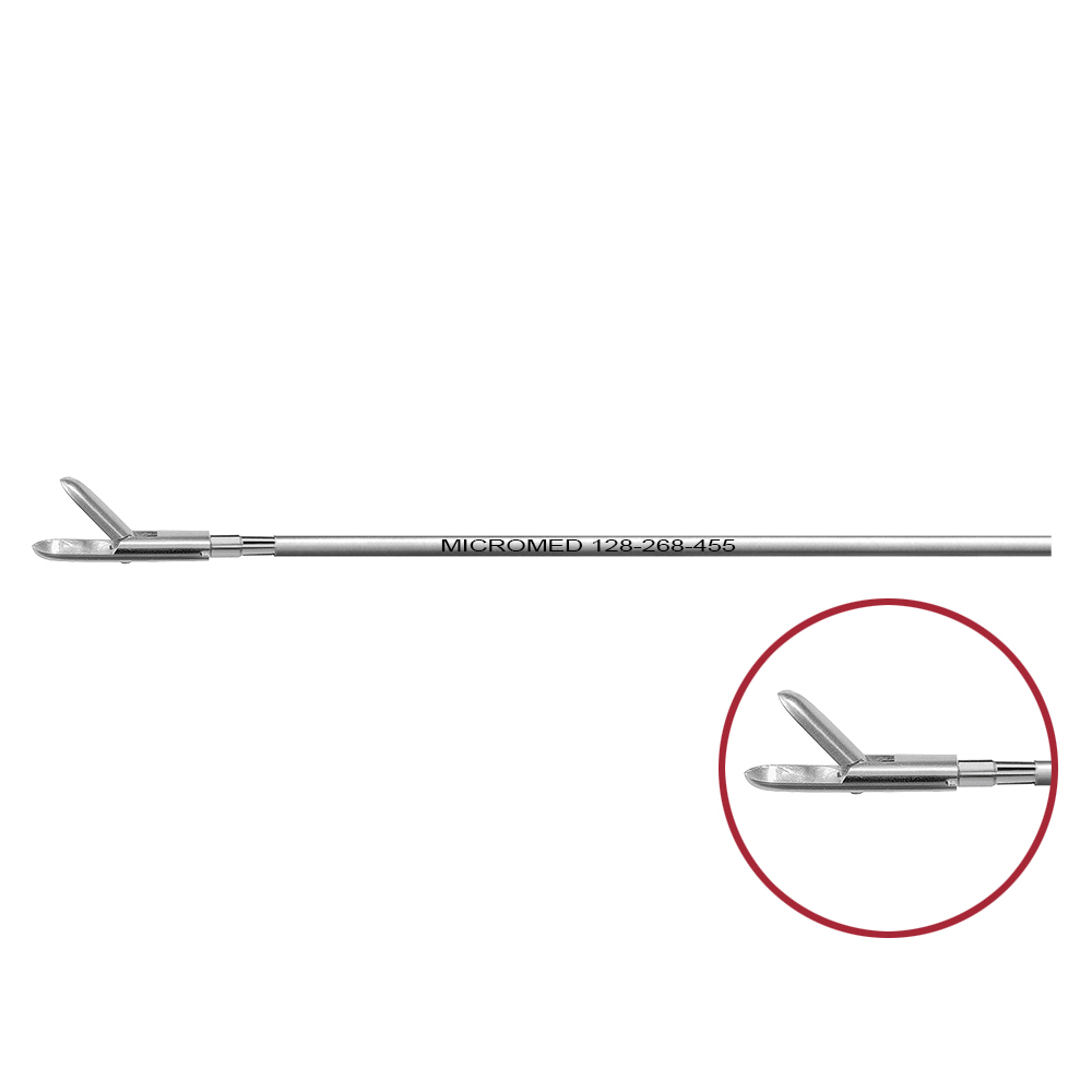 Tumour grasping forceps, pointed, single action jaws, length 450 mm for Ø 5 mm instruments