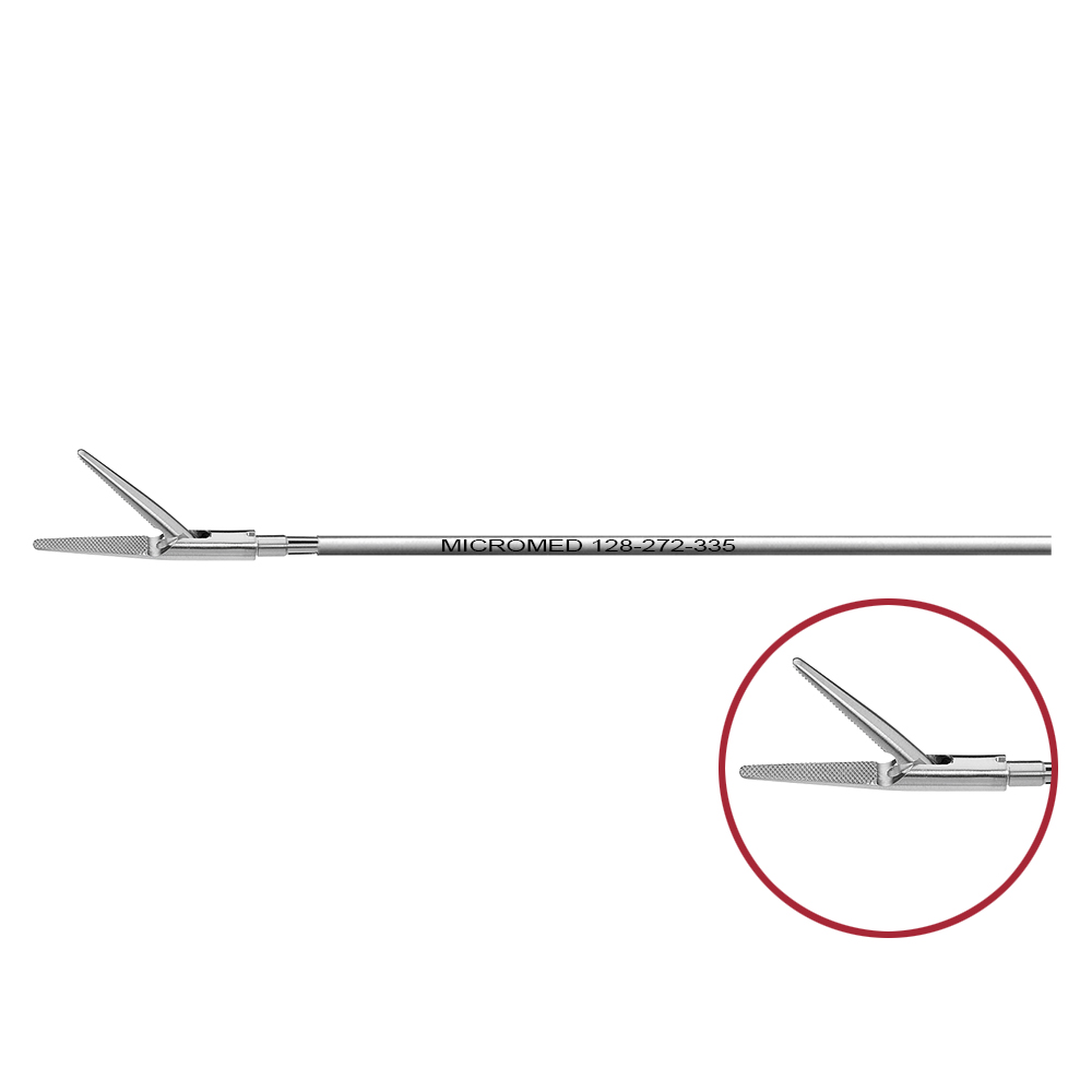 Grasping forceps, straight, crosswise teeth, length 330 mm, jaw length 18 mm, single action jaw