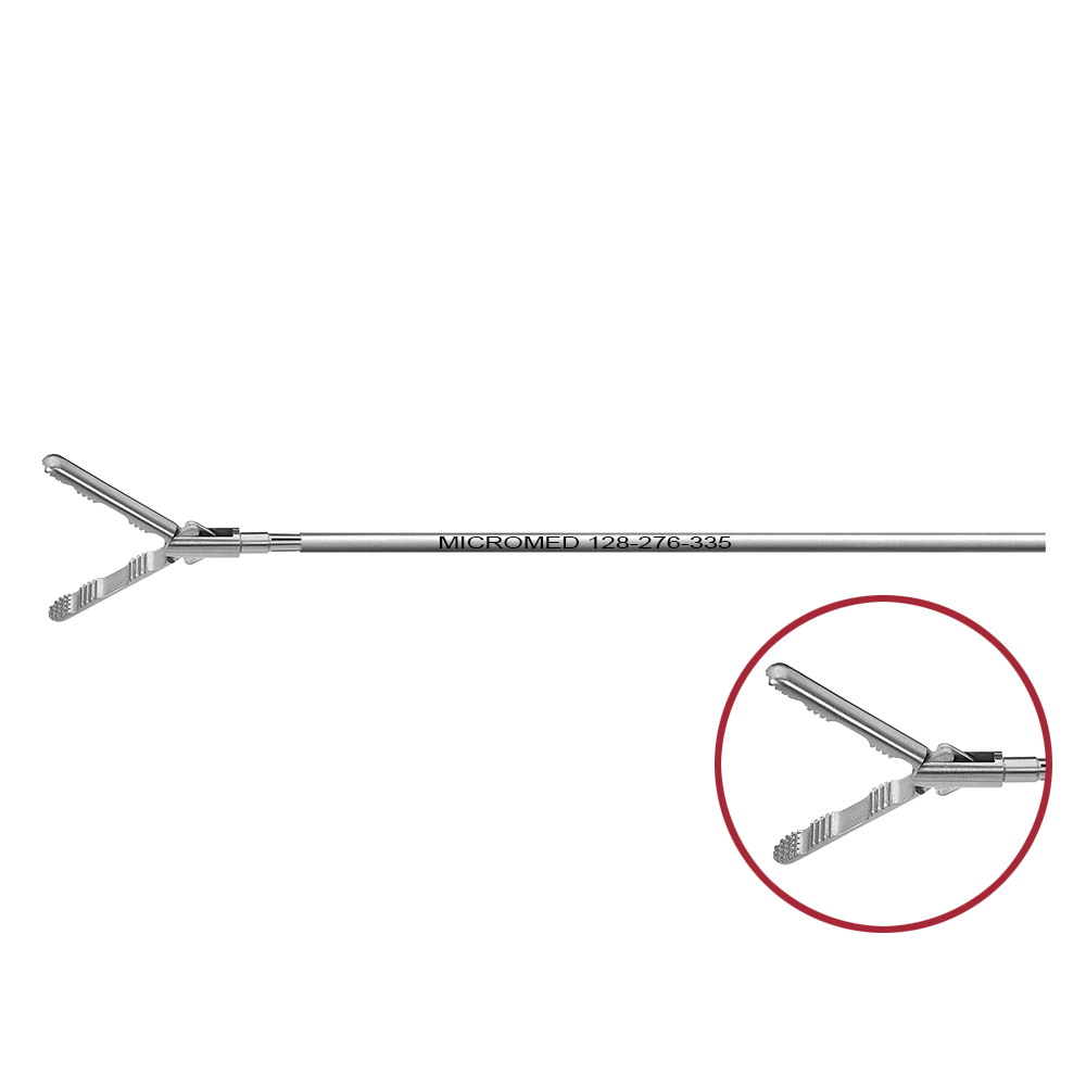 Maxi grasping forceps, length 330 mm double action jaws, for Ø 5 mm instruments