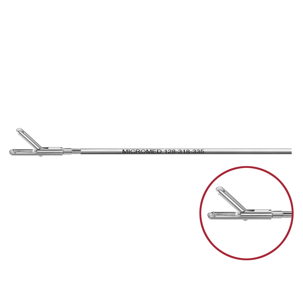 Biopsy cup long with thorn, single action, length 330 mm, for Ø 5 mm instruments