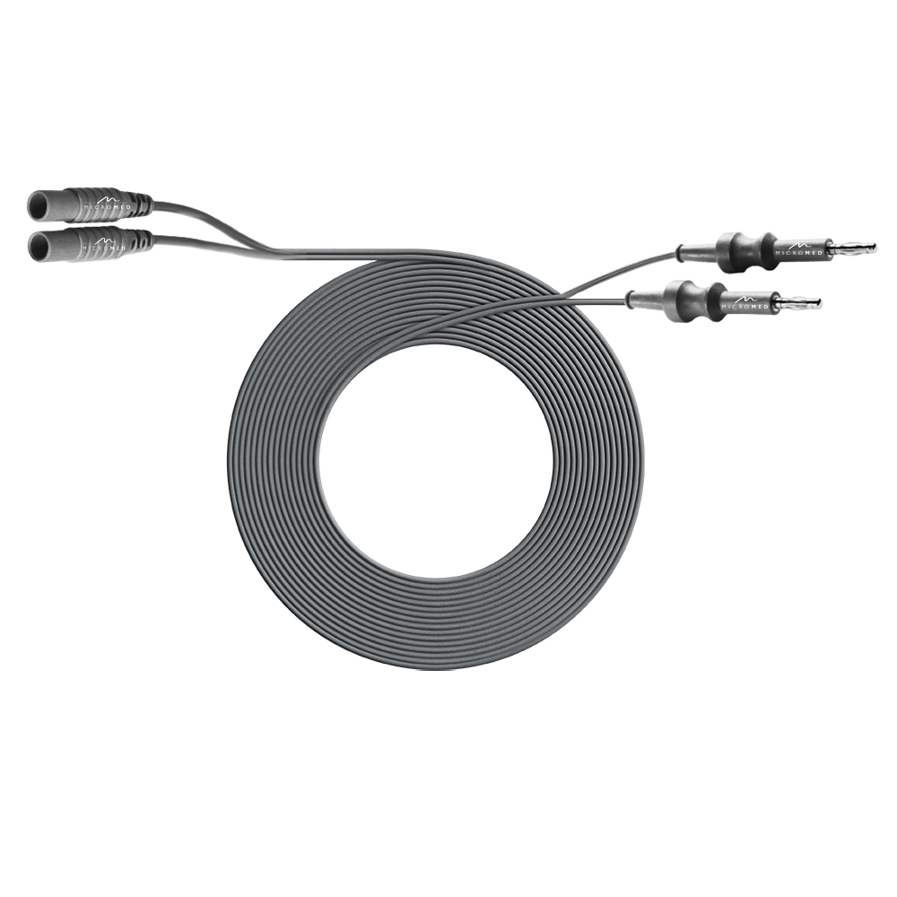 Kabel bipolar für Klemmen und Ethicon Scheren, mit 2 Bananenstecker 4 mm, Länge 3 m, kein CE-Zeichen