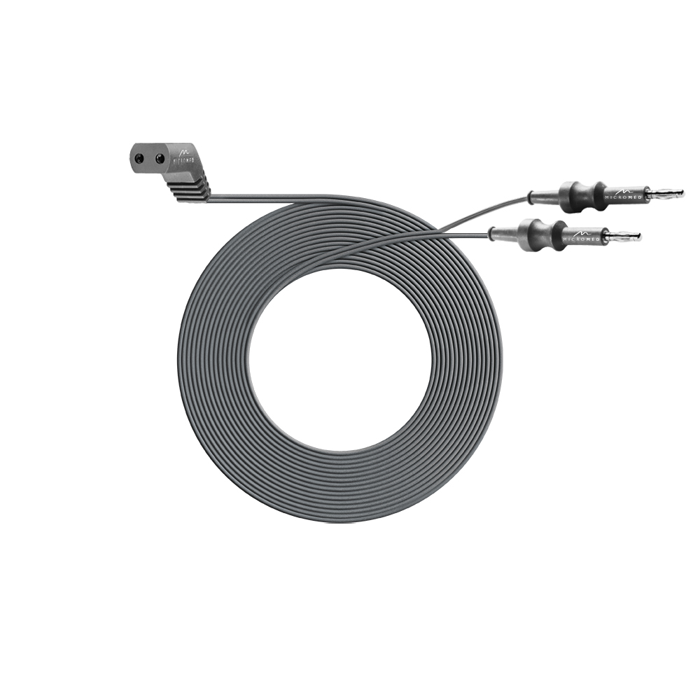 Connecting cable bipolar, length 3 m with 2 banana plug 4 mm, no CE for forceps with 2-pin plug angled