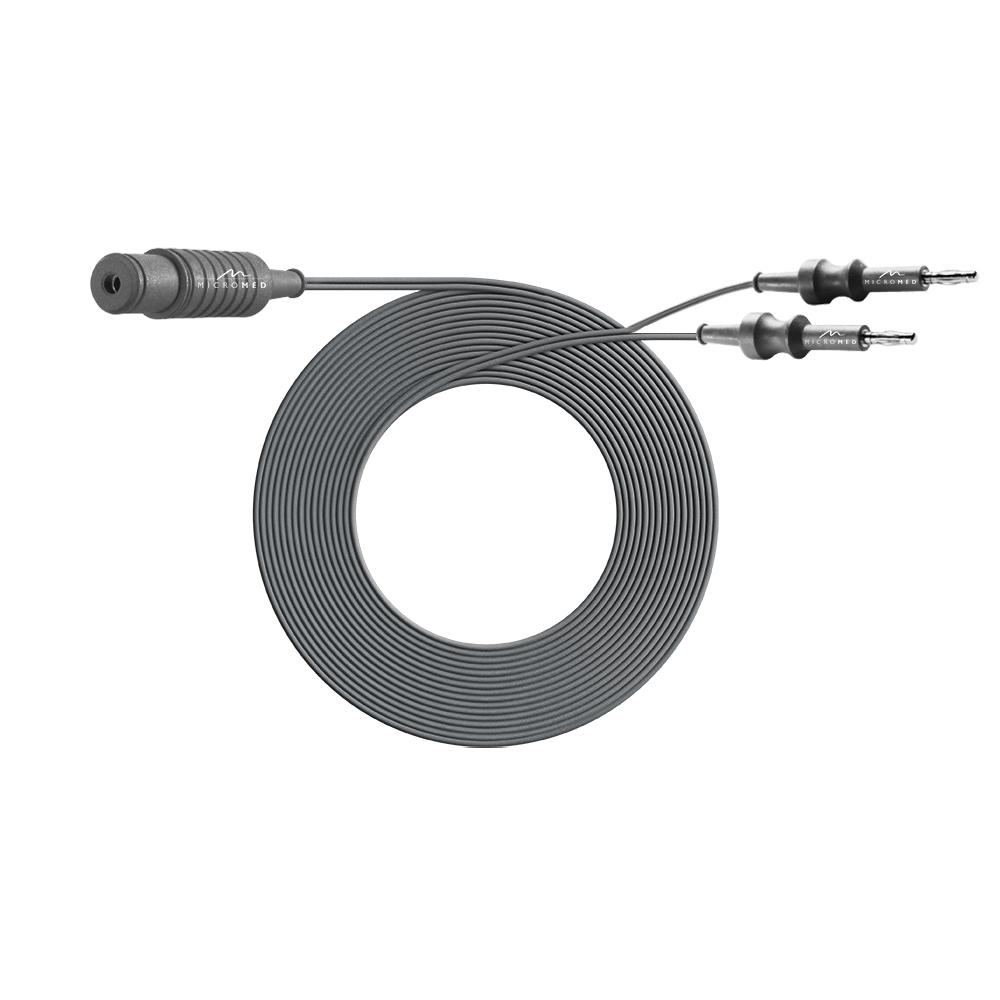 Kabel bipolar für Zange Karl Storz, mit 2 Bananenstecker 4 mm, Länge 3 m,