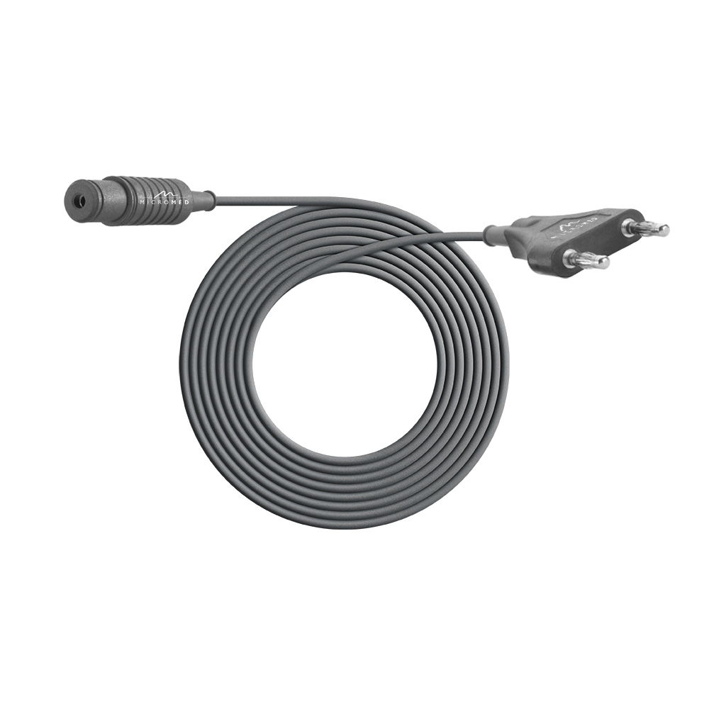 Connecting cable bipolar for Karl Storz forceps, for Erbe, EMC, Dolley HF-units length 3 m, plug distance 22 mm