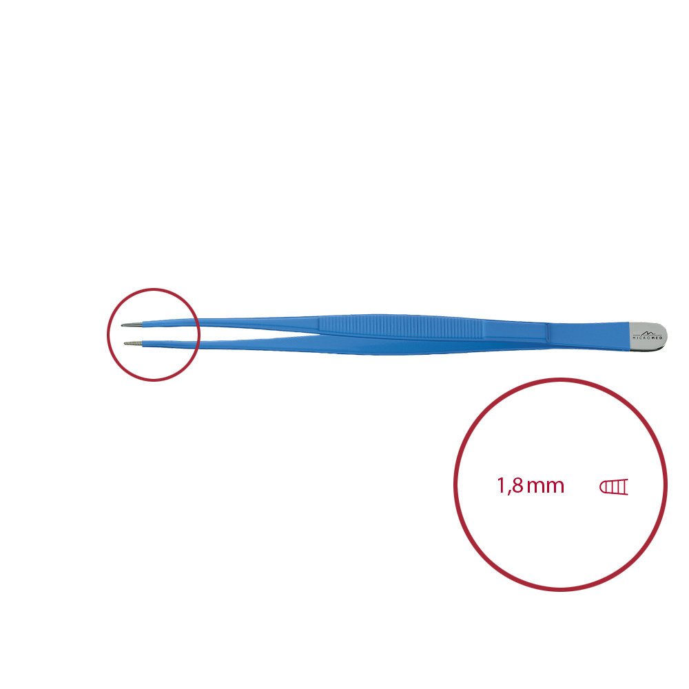 Monopolare Pinzette, gerade, anatomisch, stumpf 1,8mm, 210 mm 