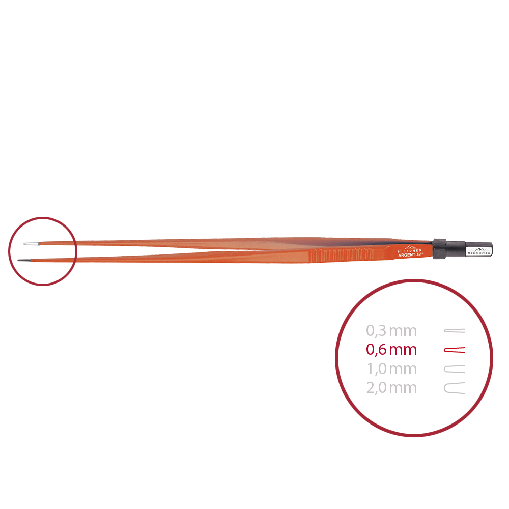 Bipolare Pinzette, ARGENTUM® Non-Stick, gerade, stumpf 0,6 mm, Länge 240 mm 