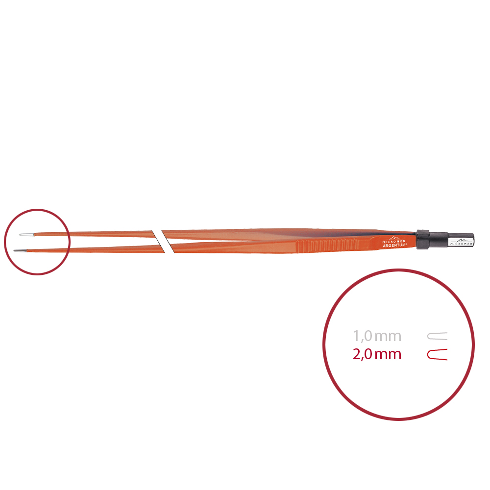 Bipolare Pinzette, ARGENTUM® Non-Stick, gerade, stumpf 2,0 mm, Länge 300 mm 