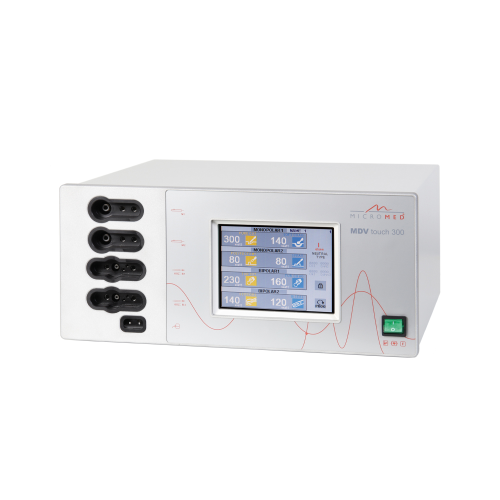 MDV-touch-300 unit, 300 Watt Electrosurgical Unit with touchscreen with color display and vessel sealing