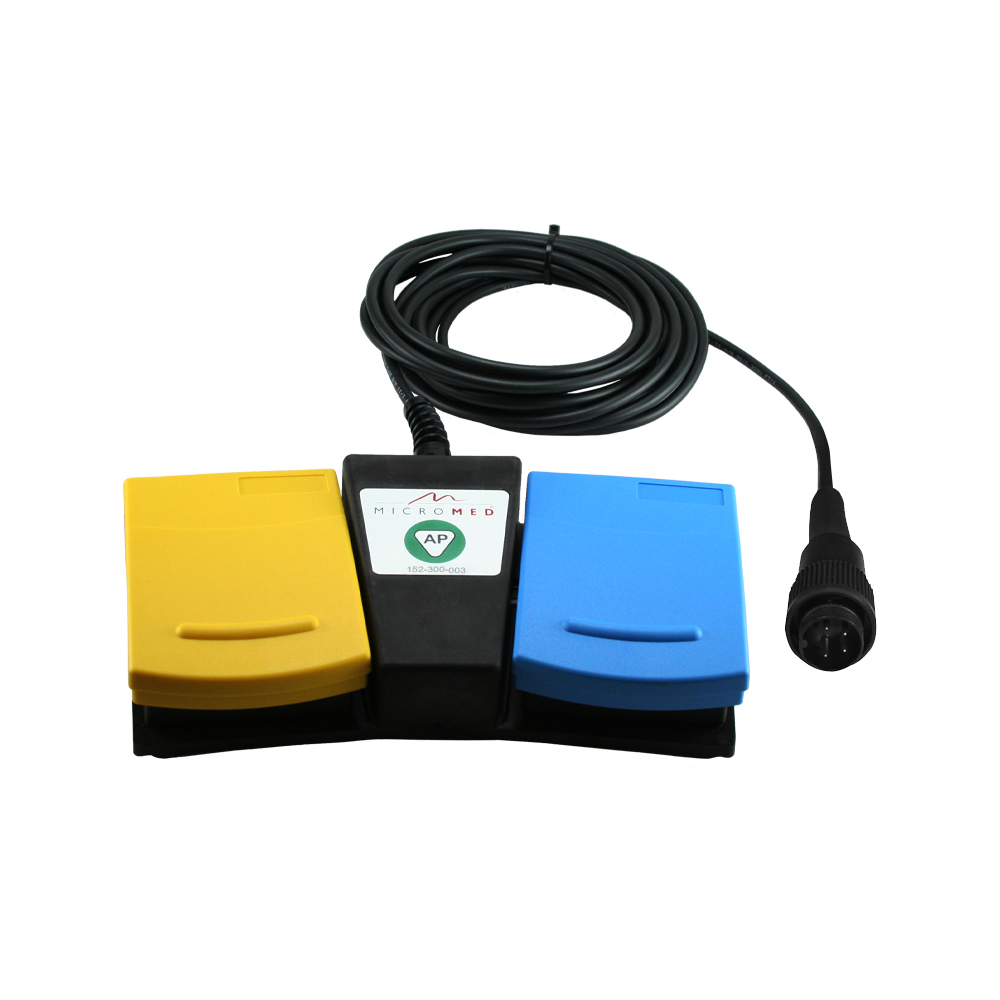 2-pedal footswitch, yellow and blue, for monopolar and bipolar functions, for MD100 and MDV-touch-300 unit.