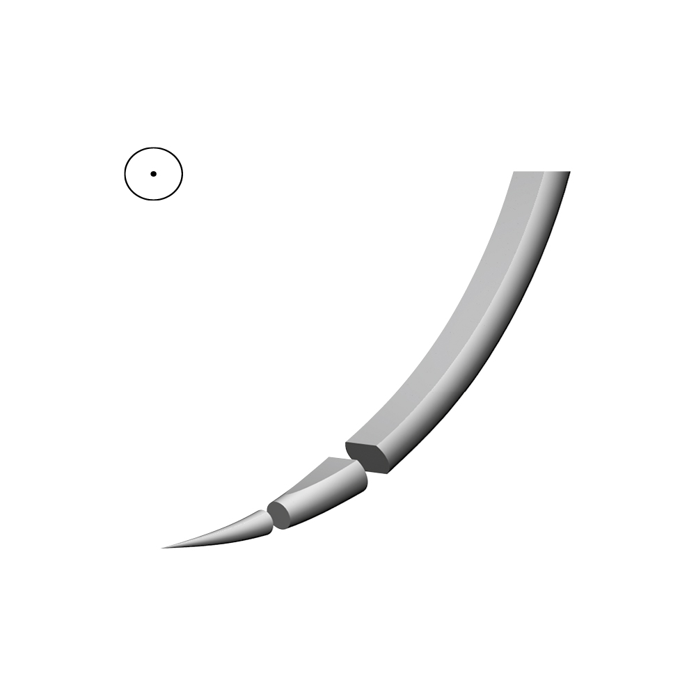 Nahtmaterial, Ø 140µm 5mm, USP 9-0 Nylon 1 Nadel V Form Ø 140 µm 5 mm 3/8 Kreis Faden Ø USP 9-0, 0,3, metric Länge 15cm