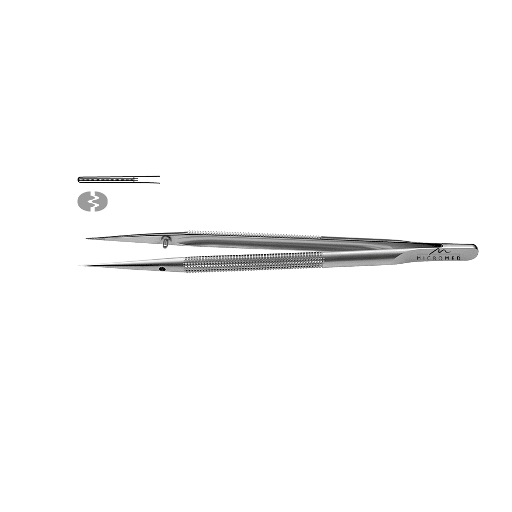 Micro-Forceps straight, length 150 mm tip 1,1 mm atraumatic Round handle Ø 8 mm