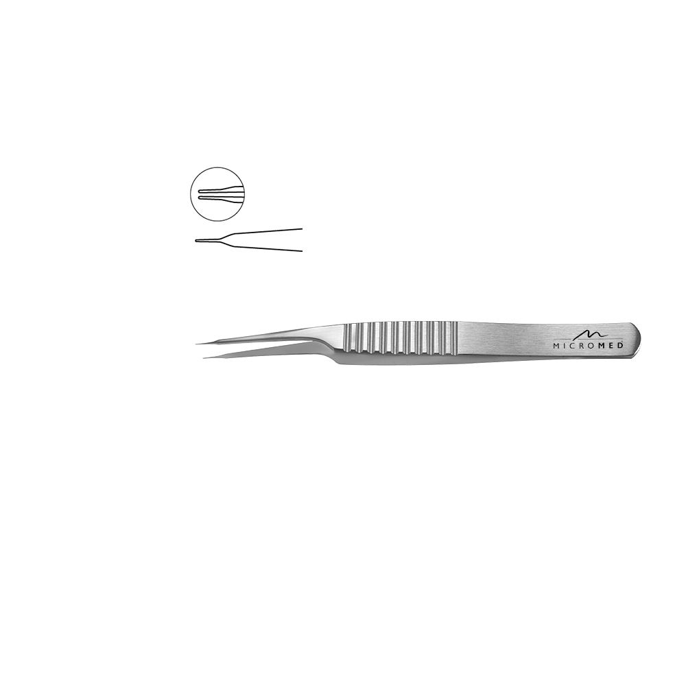 Dilatator abgewinkelt 10°, Länge 110 mm, Spitze 0,3 x 5 mm, Flachgriff 9 mm 