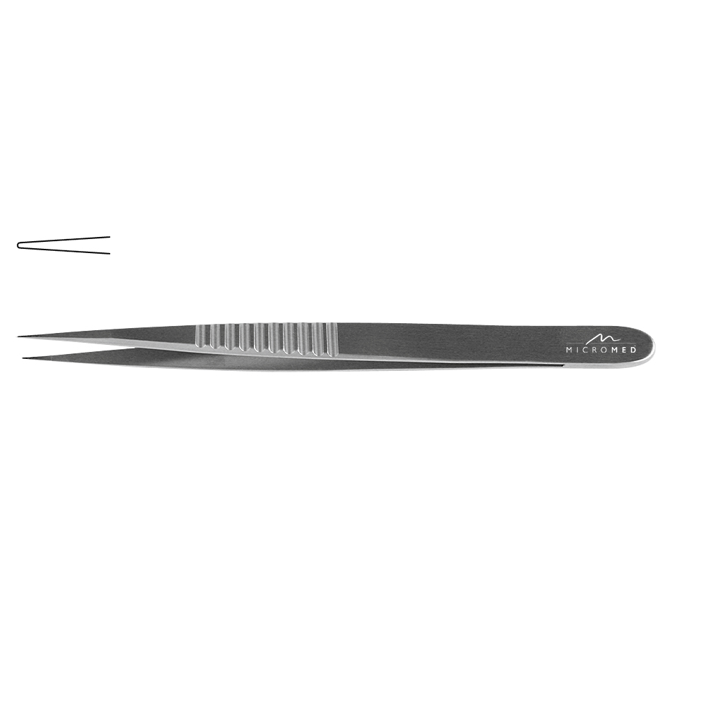 Micro-Forceps straight, length 230 mm tip smooth 0,8 mm, Flat Handle 10 mm 