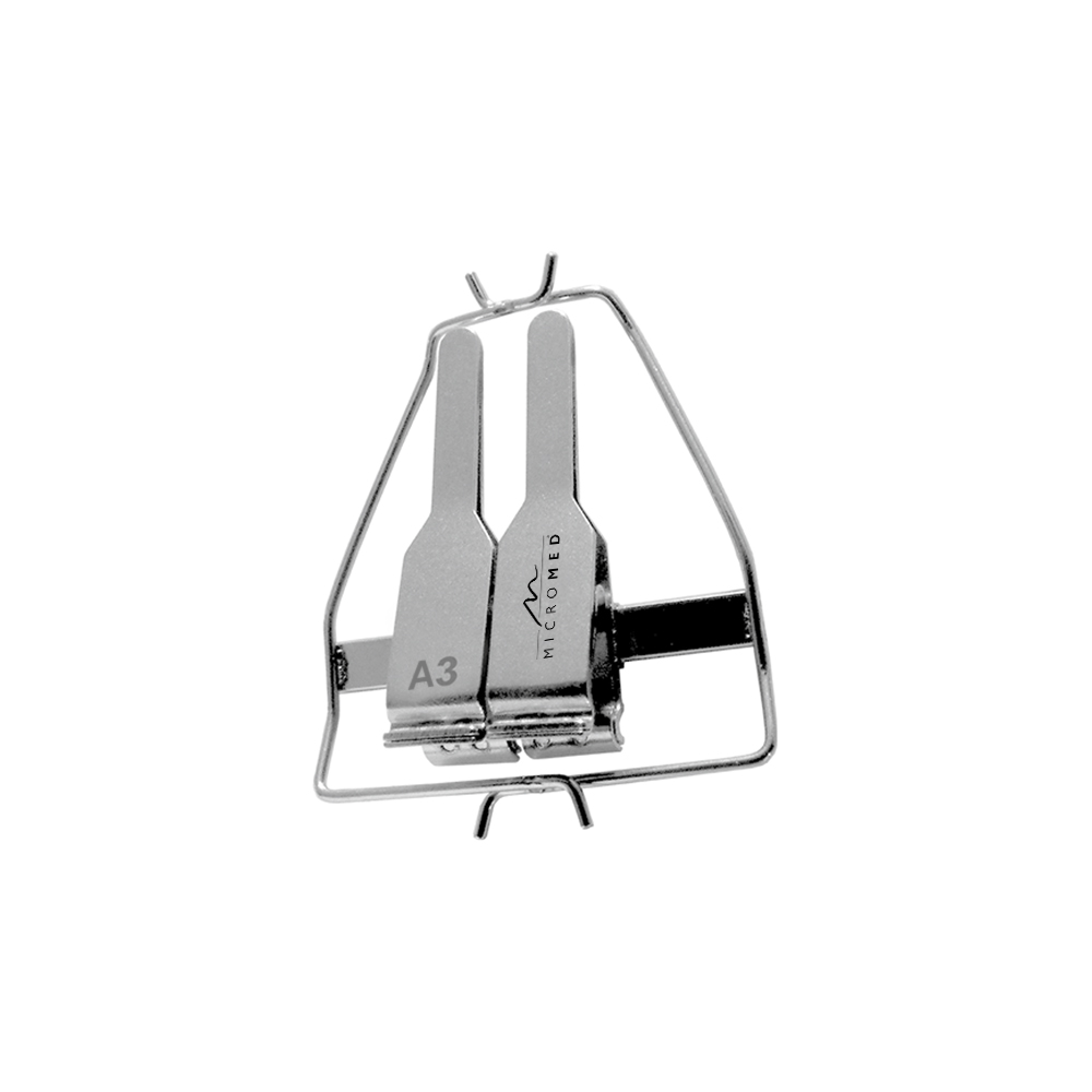 Doppelklemme verstellbar mit Rahmen, Ø 1,0 - 2,2 mm Länge 16 mm, A für Arterien