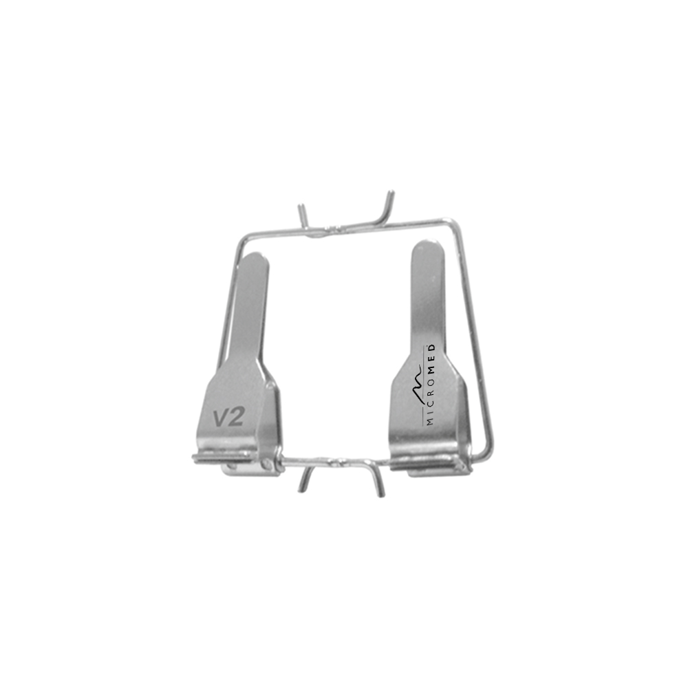 Double Clamps with frame Ø 0,6 - 1,4 mm length 11 mm, V for veins