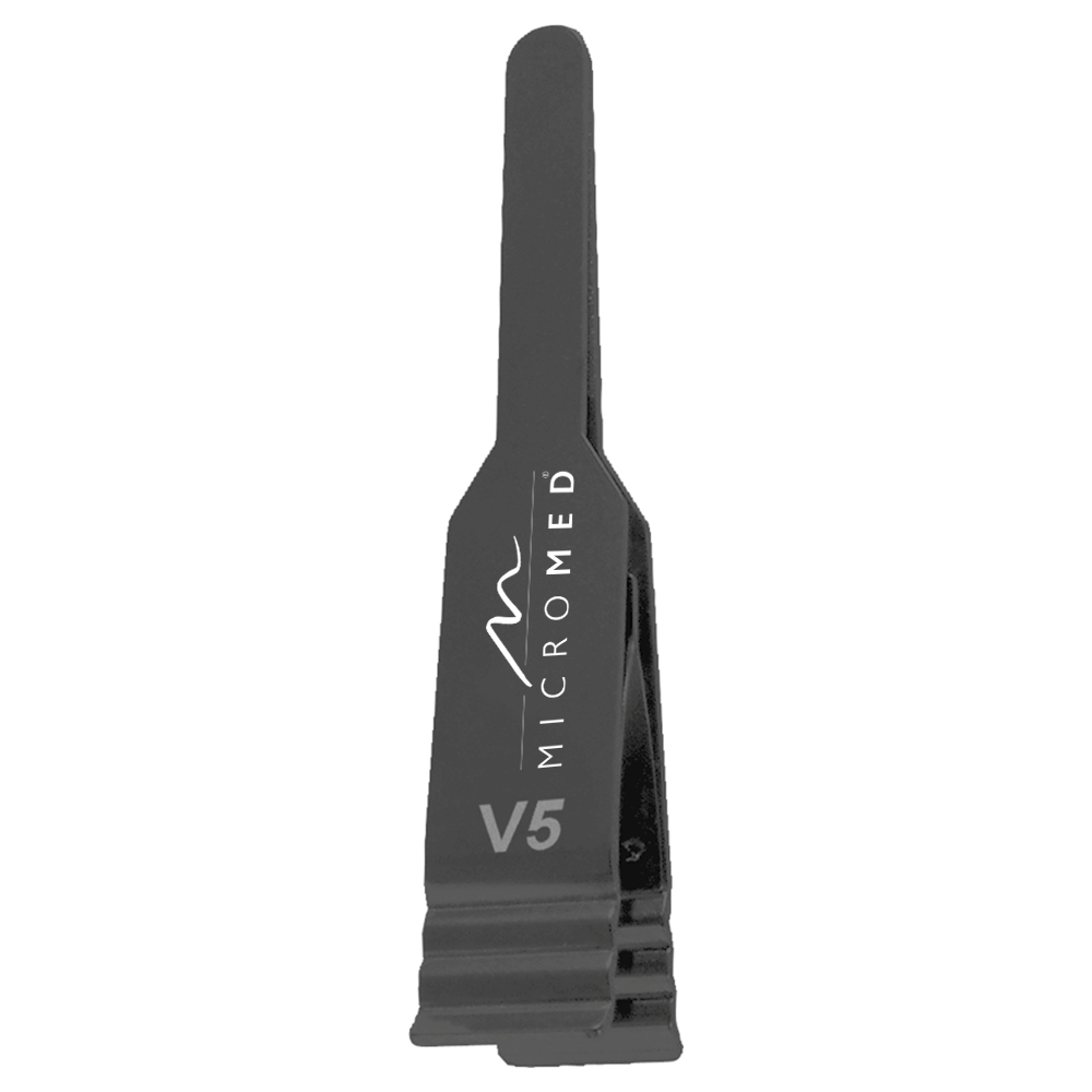 Single-clamp Ø 2,0-5,0 mm black, length 35 mm, V for Veins, PU 2 pcs 