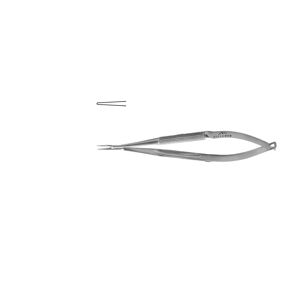 Needle Holder, round handle Ø 7mm, tip 0,5 mm, straight, jaw smooth, length 125 mm